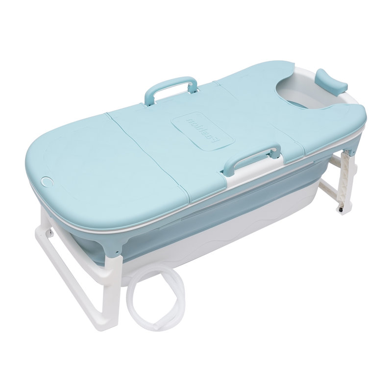 TFCFL Blue Adult Bathtub Portable Shower Seat Collapsible Household